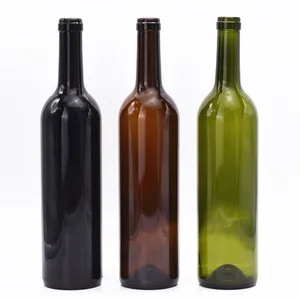 Wholesale Screen Logo Printing Glass 500ml 750ml Red Black Wine Bottle