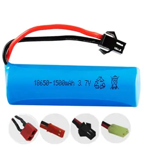 2 peças 3.7V 1500mAh 18650 li-polímero bateria para aviões RC