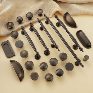 Hot Sale Solid Coffee Colour Furniture Kitchen Cabinet <strong>Antique</strong> Brass Handles and <strong>Knobs</strong> <strong>Drawer</strong> Pulls - Product Image 1