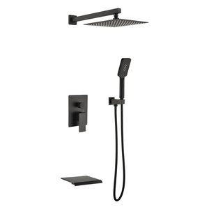 Factory Wall-Mounted <strong>Shower</strong> Set With Ceramic Valve Core Rain Spray Ceiling <strong>Shower</strong> <strong>Head</strong> Faucet For Hotel Use - Product Image 1