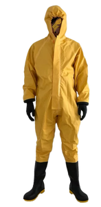 Traje Químico Encapsulado Ligero (FHIB Amarillo/Rojo) - PVC Ignífugo, Compatible con Respiradores para Industria/Laboratorio/Emergencias - Product Image 4