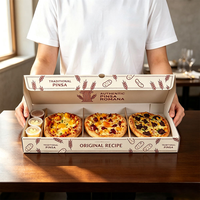 Boîte à pizza et sushi personnalisée à 3 compartiments, en carton alimentaire, écologique, pour emporter, matériaux recyclés, biodégradable