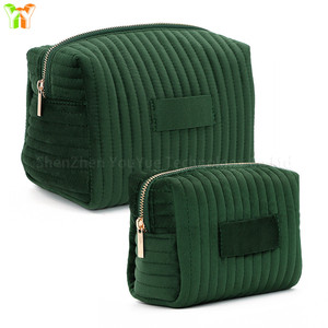 Petite Trousse de Toilette de Voyage Matelassée en Velours pour Femme, avec Fermeture Éclair, pour Rangement de Maquillage et Cosmétiques - Product Image 4