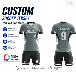 Ensemble Maillot et Short de <span class=keywords><strong>Football</strong></span> Personnalisé en Coton Respirant à 100% – Tenue de Sport par Sublimation – Fournisseur d'Usine - Product Image 1