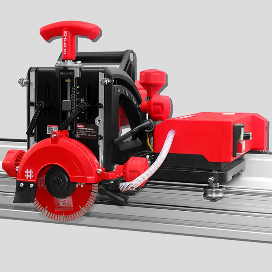 Portable 45 Degree Miter Vertical Cutter machine with Rail Guide for Large Format Ceramic Tile Marble 220V