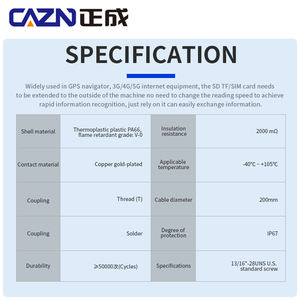 Presa connettore impermeabile <span class=keywords><strong>SIM</strong></span> TF scheda filettata femmina con cavo FPC da 20cm - Product Image 6