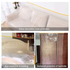 <span class=keywords><strong>Film</strong></span> de masquage pré-collé, bâche en plastique avec ruban adhésif haute adhérence pour la protection de la peinture - Product Image 6