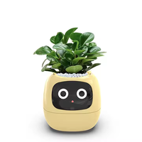 Pot de fleur automatique absorbant l'eau capteur AI Pot de fleurs numérique pour animaux de compagnie en plastique Mini Pot de plante bureau Intelligent planteur intelligent
