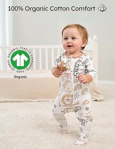 ชุดรอมเปอร์เด็กแรกเกิดผ้าฝ้ายหวี 100% เป็นมิตรกับสิ่งแวดล้อม พร้อมซิปสองทาง รับผลิตโลโก้ตามสั่ง ขายส่ง - Product Image 6