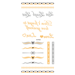 Tatuajes Temporales con Diseño de Pulsera Metálica Dorada y Plateada, Adhesivos de Transferencia al Agua, Resistentes al Agua, Joyería para Brazos, Arte Corporal - Product Image 3