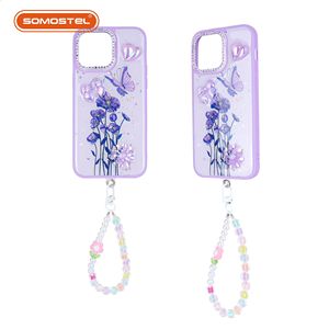 เคสโทรศัพท์มือถือลายดอกไม้ ประดับกลิตเตอร์อีพ็อกซี่ พร้อมสายคล้องมือ สำหรับ iPhone 17 16 15 14 13 ลดราคา - Product Image 5