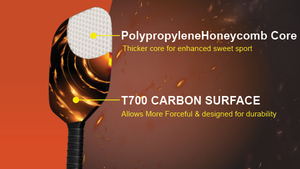 Pagaie de Pickleball en fibre de carbone T700 ultra-réactive avec conception sans bord - Product Image 4