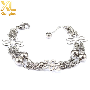 Bracelet unisexe tendance vintage Hip-Hop Punk avec croix et fleur, vente en gros, cadeau - Product Image 1