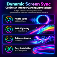 Barre lumineuse intelligente pour ordinateur, rétroéclairage USB PC Sync, DC5V 6000K, bande LED, contrôle logiciel RGBIC, éclairage décoratif