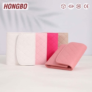 Hongbo Top Xmas/School Gift 10-Color Pebble Quilted Leather Mini Portable Multi-Functional Card Wallet pour Bill, Cash, Money - Product Image 1