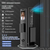 Serrure de porte intelligente avec reconnaissance faciale 3D, reconnaissance des veines palmaires, caméra de surveillance vidéo active, interphone, CNC 6085, avec Tuya