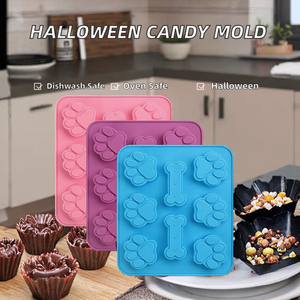 Moules à bonbons d'Halloween 18 cavités, chauve-souris, citrouille, araignée, en silicone, pour chocolat et fondant, écologiques, compatibles lave-vaisselle et four, pour la pâtisserie et les fêtes - Product Image 2