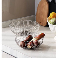 Paniers à fruits, paniers à légumes, paniers à pain en acier inoxydable 304 pour usage commercial, hôtel, restaurant ou domestique, argent