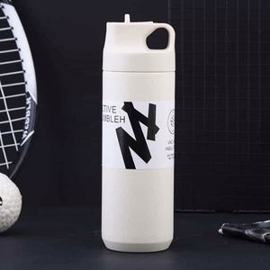 316 Stainless Steel Insulated Water Bottle Pop-Up Lid Portable Thermal Bottle <b>Large</b> Capacity Food Grade Travel <b>Mug</b> - Product Image 2