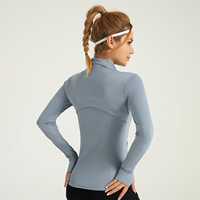 Veste de fitness grande taille pour femme avec poches élastiques respirantes pour la course à pied Yoga-Logo avant