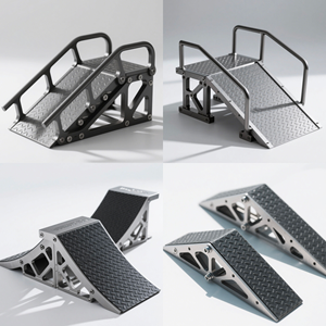 Rampe de chargement mobile en aluminium de haute qualité, personnalisée par OEM, pliable, pour camion et moto, avec support de fixation, rampes, échelles - Product Image 2