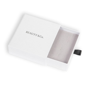 Custom Jewelry Box with Logo White Packaging Drawer Cardboard Ring Box Luxury and Pouch Bag