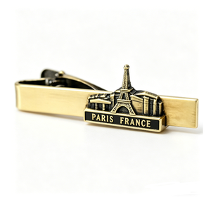 Custom Men's Antique Bronze Gold Plated Tie Bar European Landmark Travel Souvenir Formal Business Suit Wedding Anniversary - Product Image 6