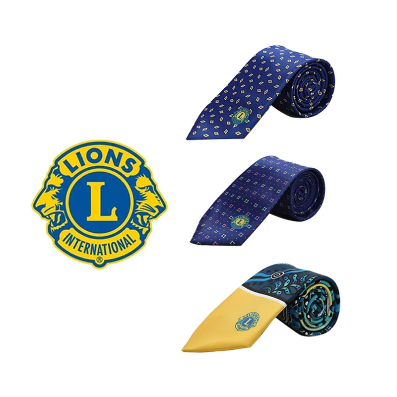 Custom design polyester printing logo club shield necktie ODM for club international fraternity logo ties