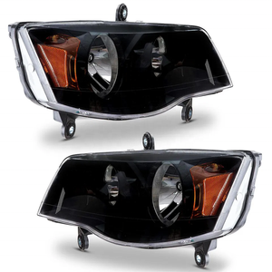 Phares Pour 11-20 Dodge <span class=keywords><strong>Grand</strong></span> Caravan 08-16 Chrysler Town & Country Noir lampes - Product Image 1