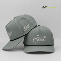 Casquette de baseball en nylon à 5 panneaux pour homme, logo brodé, perforations découpées au laser, imperméable, casquette de sport, casquette de golf