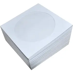 80gsm/100gsm Clear Window White Paper CD Sleeves DVD Sleeve CD Paper Sleeves