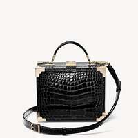 Sac de Soirée Élégant en Cuir Imprimé Crocodile Vintage, Petit Sac de Voyage Bandoulière, Mallette à Bijoux Étanche