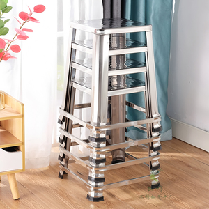 आधुनिक स्टेनलेस स्टील स्क्वायर स्टूल फोल्डेबल धातु फोल्डेबल धातु फोल्डेबल धातु तह कुर्सी - Product Image 5