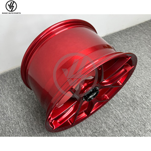Nuevas Ruedas Monobloque de Aleación de Aluminio Rojo Personalizadas con Bloqueo Central para Carrera 991 de 20-24 Pulgadas - Product Image 2