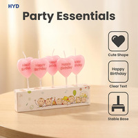Velas de Cumpleaños Personalizadas con Número de Corazón Rosa 2026, Vela Romántica con Letras de Amor para Pastel, Decoración para Bodas, Aniversarios y Baby Shower