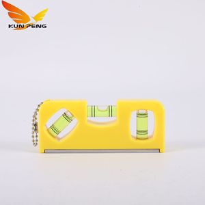 Mini appareil de mesure d'outil de règle de niveau à bulle jaune de qualité industrielle d'équilibre compact portatif avec le plastique de +/-10mm de précision - Product Image 1