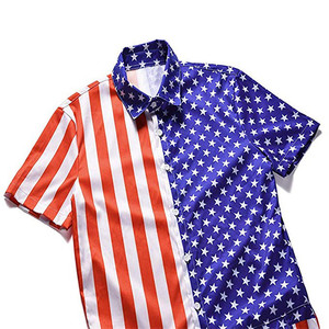 Tuta Corta Estiva a Righe con Bandiera Americana, Manica Corta, Abbigliamento per Performance sul Palco <span class=keywords><strong>e</strong></span> Danza - Product Image 3