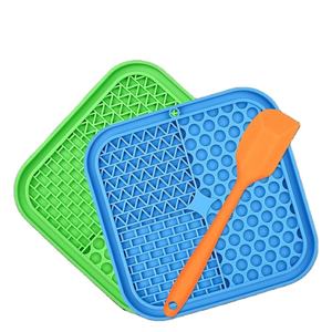 Suction Cups Peanut Butter Pads Square Shape 2023 Custom Silicone Lick <b>Mat</b> for Dogs & <b>Cats</b> 2 Pack - Product Image 3
