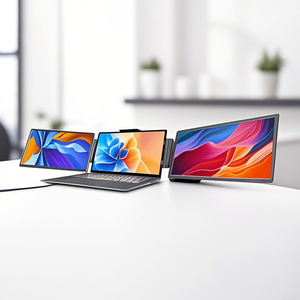 Nuovo Monitor Portatile Triplo da 14 Pollici FHD USB-C 2025, Frequenza di Aggiornamento <span class=keywords><strong>60</strong></span> <span class=keywords><strong>Hz</strong></span>, Doppio Schermo LCD per Laptop Aziendali, Pannello IPS - Product Image 2