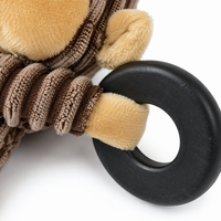Jouet en peluche couineur pour chien, jouet interactif à anneau de traction, jouet à mâcher pour le nettoyage des dents, jouet durable pour chiens de petite et moyenne taille