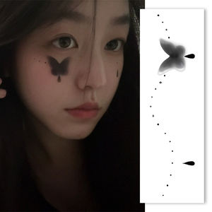 Tatouages temporaires d'Halloween effrayants et autocollants de tatouage pour le visage imperméables de 155x65mm pour un maquillage effrayant et des fêtes - Product Image 1