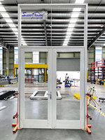 Porte d'évacuation en aluminium commerciale homologuée NOA pour la Floride, Miami, portes coupe-feu, extérieur