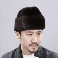 Sombrero Ruso de Piel de Visón para Hombre, Estilo Ushanka, Cálido para Invierno, Listo para Enviar