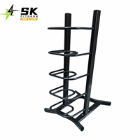 Support de rangement commercial SK pour salle de sport, étagère multi-niveaux pour haltères et kettlebells, organisateur d'équipement de fitness