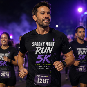 Camiseta para Carrera Nocturna de Halloween, 5K, Ropa Personalizada para Eventos de Carrera - Product Image 3