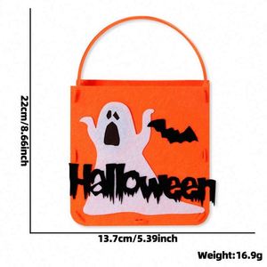 Sac fourre-tout en feutre pour bonbons d'Halloween, décoration d'Halloween, cadeau pour enfant, seau à bonbons en feutre motif citrouille de dessin animé - Product Image 3