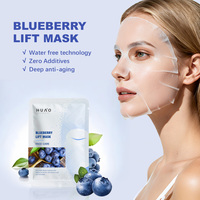 Masque facial en feuille parfumé aux myrtilles, anti-âge, hydratant, éclaircissant, pour tous types de peaux