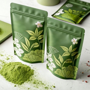 Custom Printed Resealable Ziplock Die Cut Bag Smell Proof Stand up Pouch 3.5G Plastic Food Packaging <b>Matcha</b> <b>Powder</b> Mylar Bags - Product Image 2