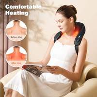 Masajeador Eléctrico Inalámbrico 3D para Espalda, Dispositivo de Masaje Shiatsu Profundo con Calor, Manos Libres, Masajeador Eléctrico Inteligente para Hombros y Cuello