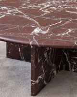 Table basse en marbre naturel Rosa Levanto de luxe NANWEI Stone, moderne, rouge, pour l'intérieur, meubles de maison